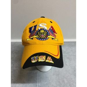 Huyu USA Baseball Golf Curved Style Hat Cap Patriotic Adjustable